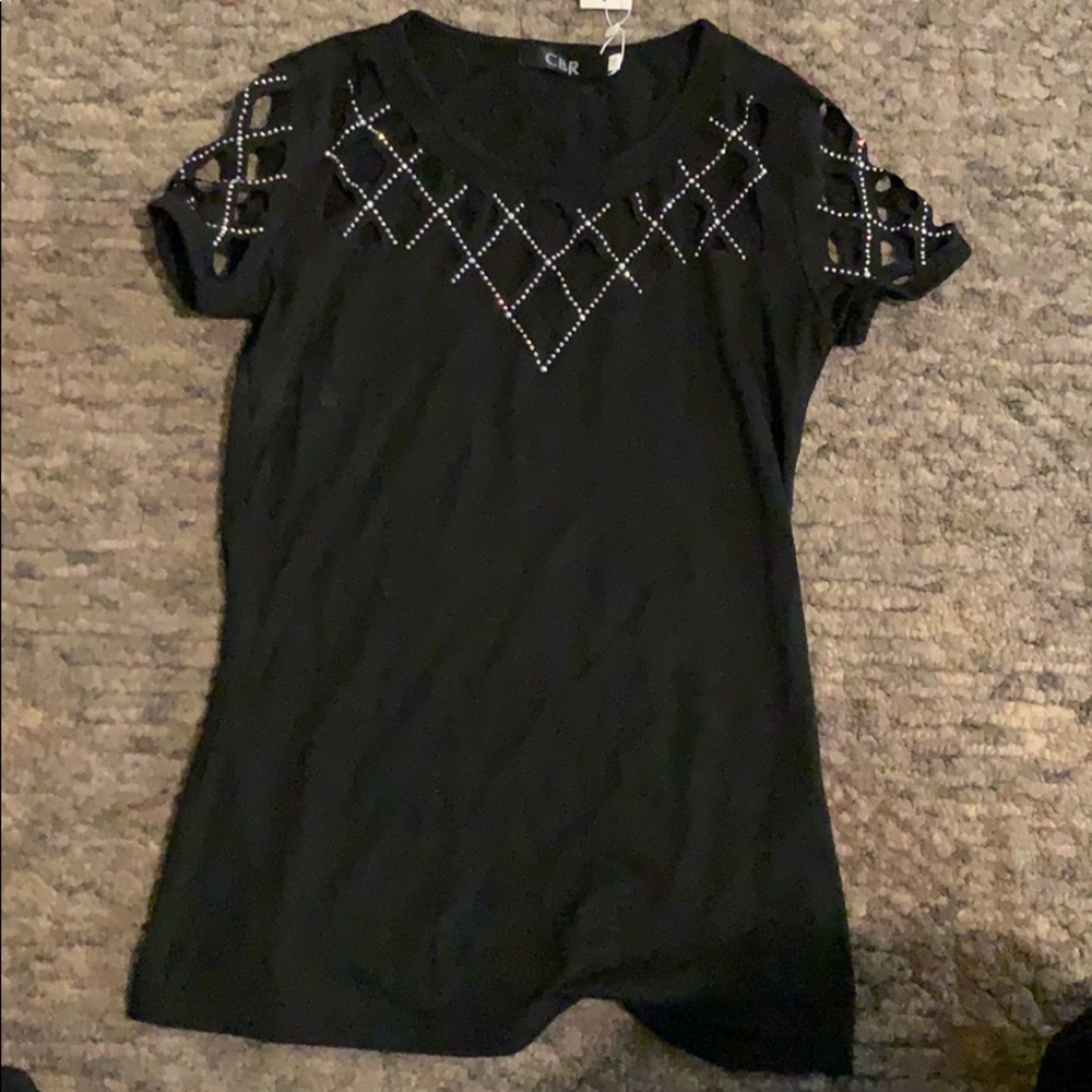 black studded blouse